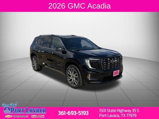 2026 GMC Acadia Denali Ultimate in Ebony Twilight Metallic — front three-quarter view