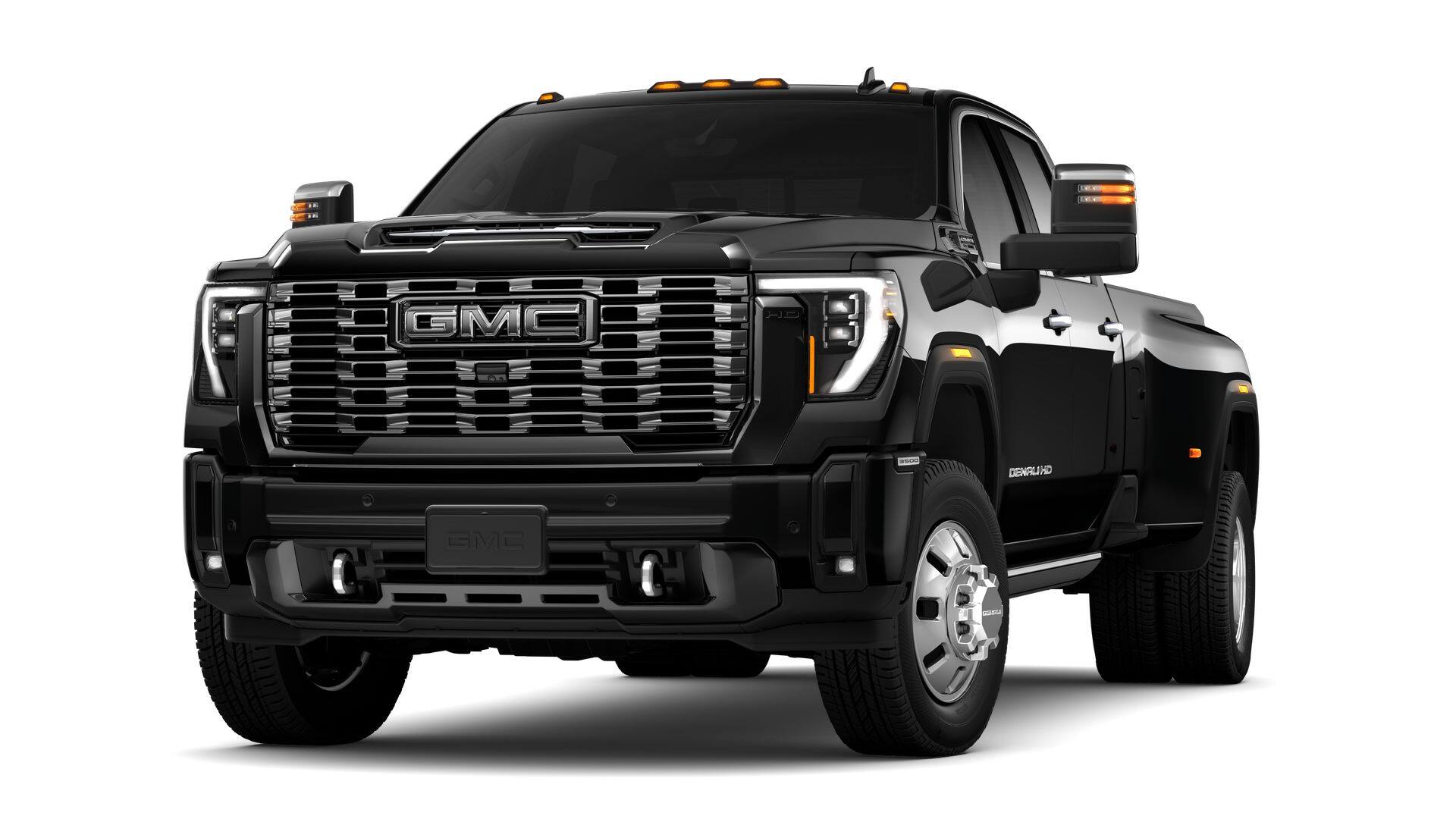 2026 GMC Sierra 3500 HD Denali Ultimate DRW in Onyx Black — front three-quarter view