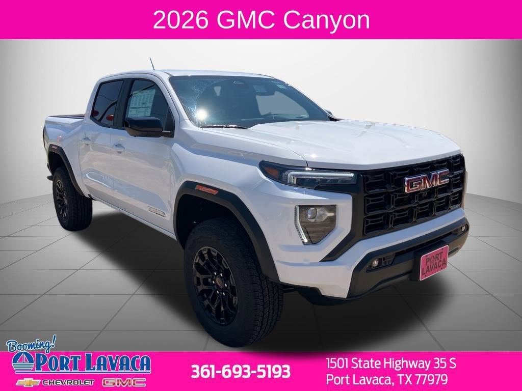 2026 GMC Canyon Elevation in Summit White — front three-quarter view