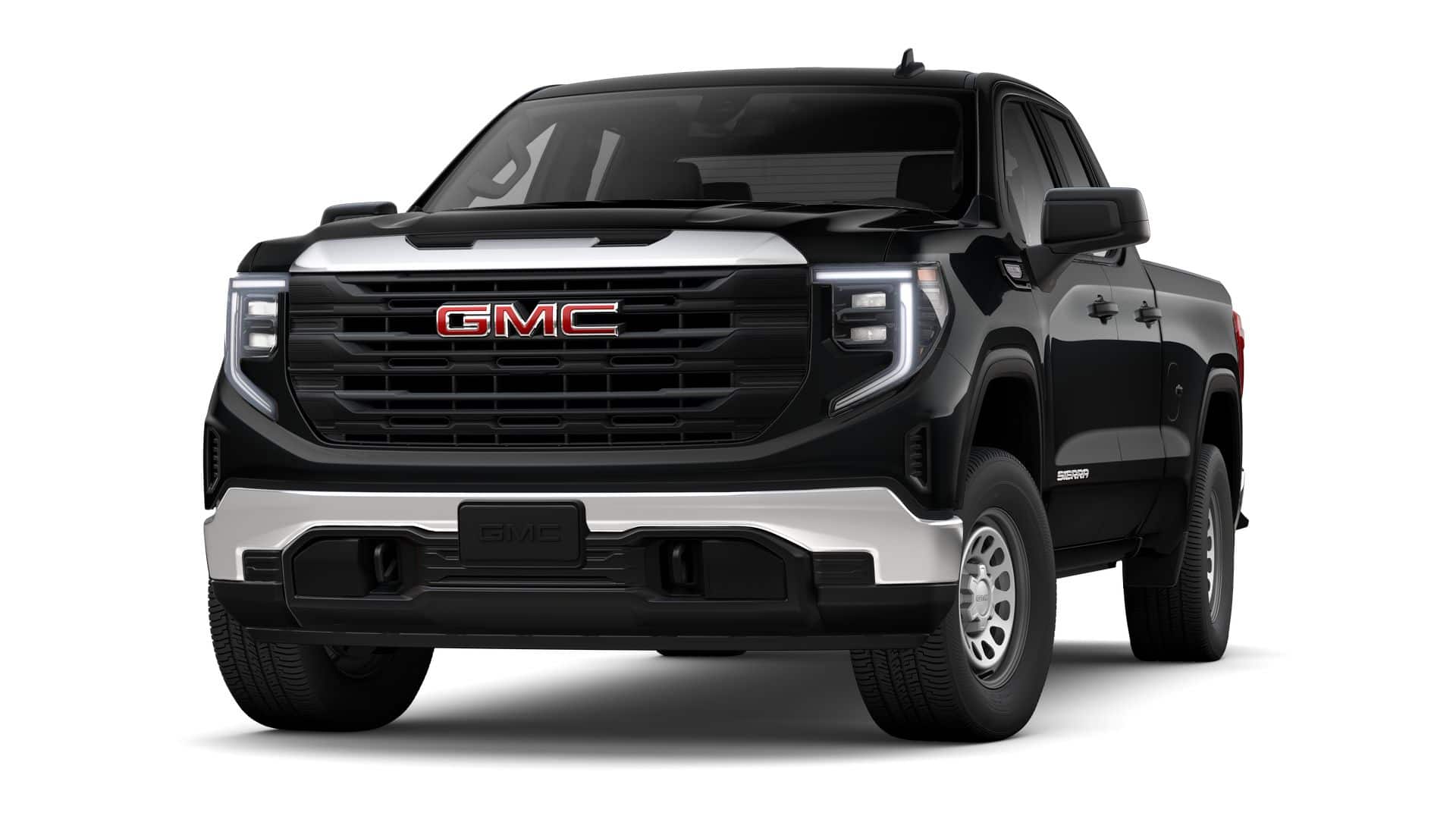 2026 GMC Sierra 1500 Pro in Onyx Black — front three-quarter view