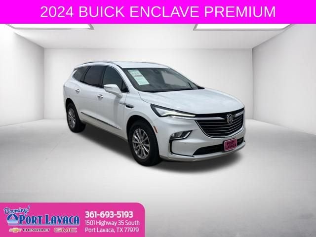 2024 Buick Enclave Premium in Summit White — front three-quarter view