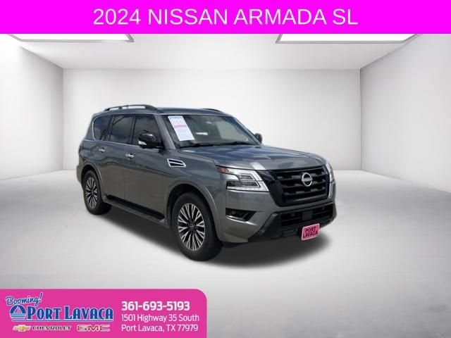 2024 Nissan Armada SL in Gray — front three-quarter view